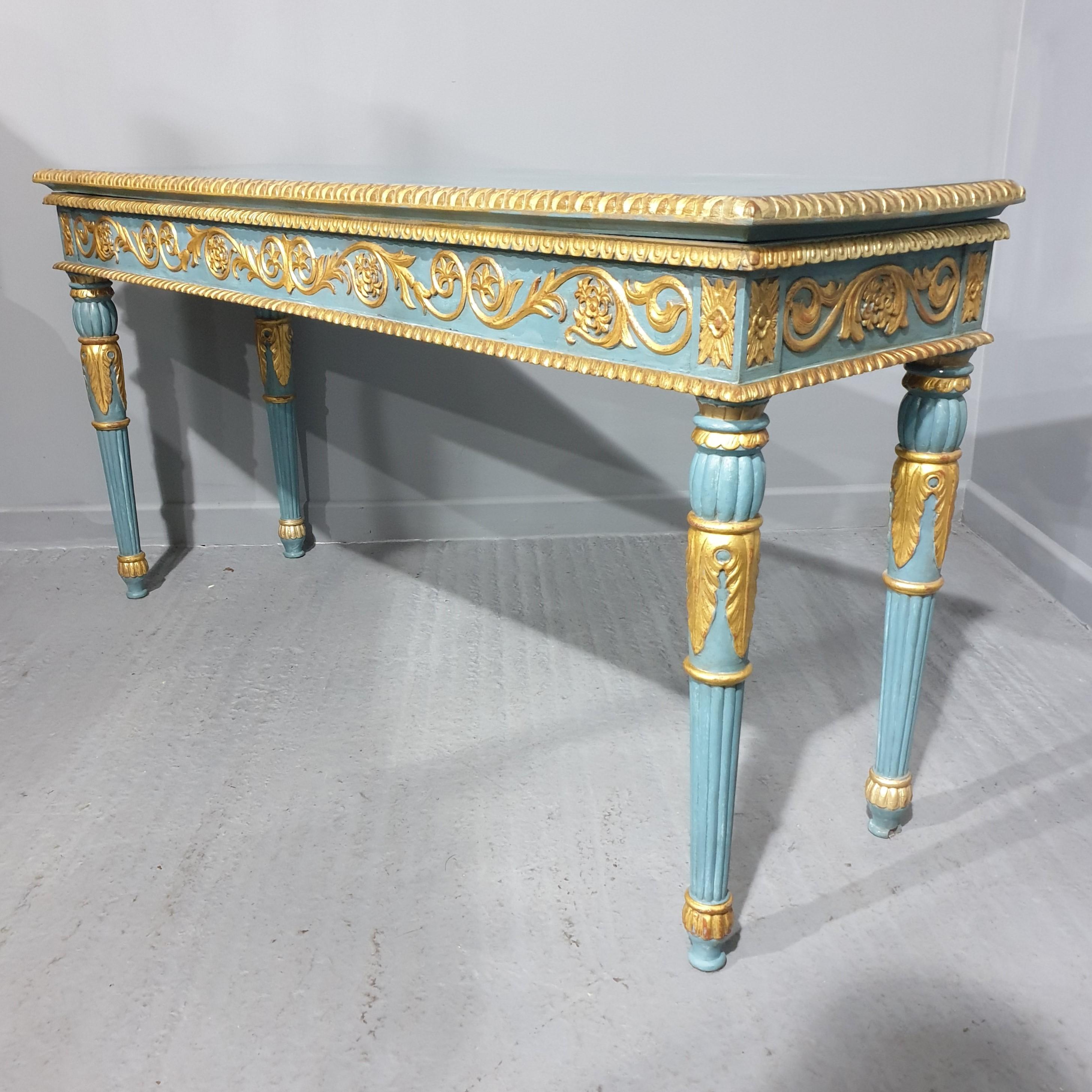 Parcel Gilded Console Hall Table For Sale 5