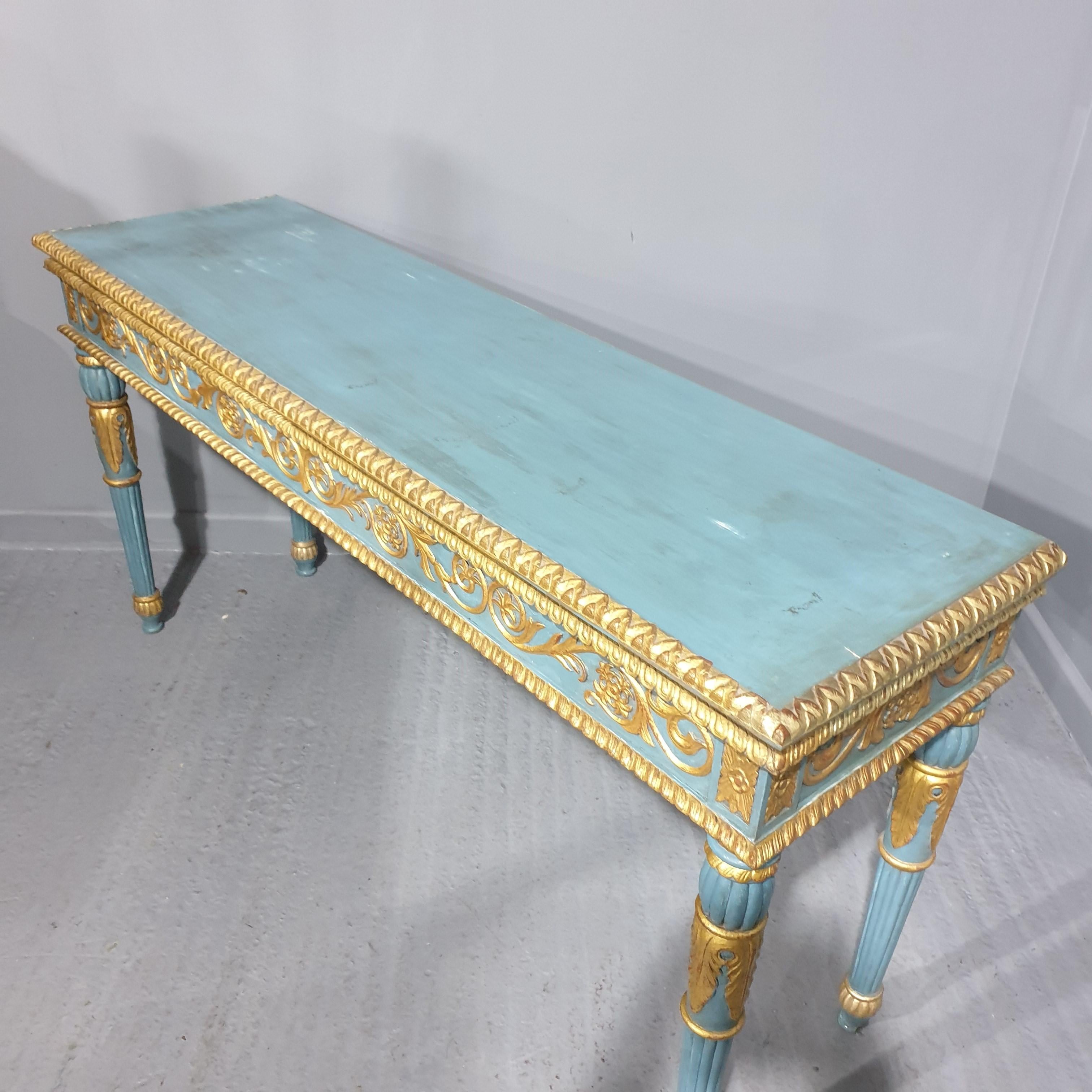 Parcel Gilded Console Hall Table For Sale 6