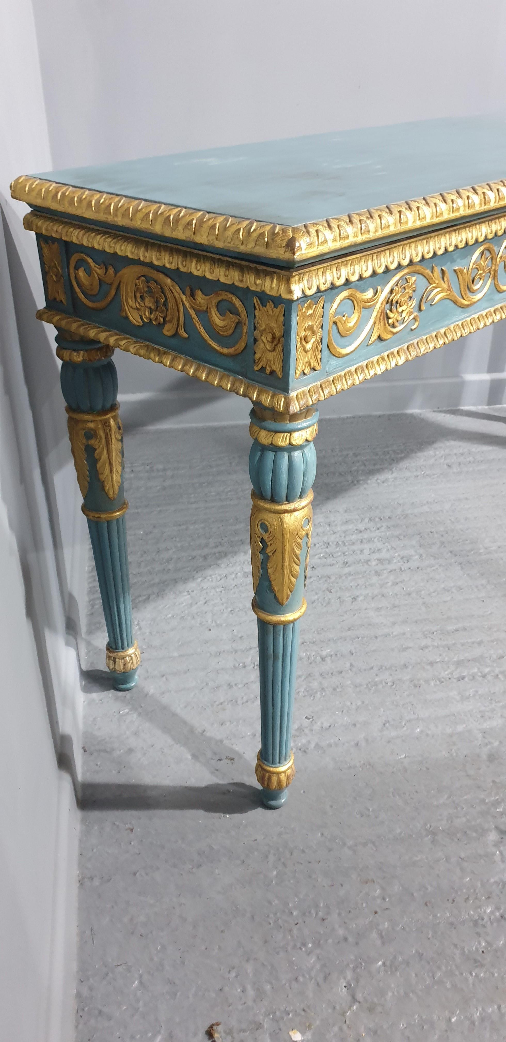 French Parcel Gilded Console Hall Table For Sale