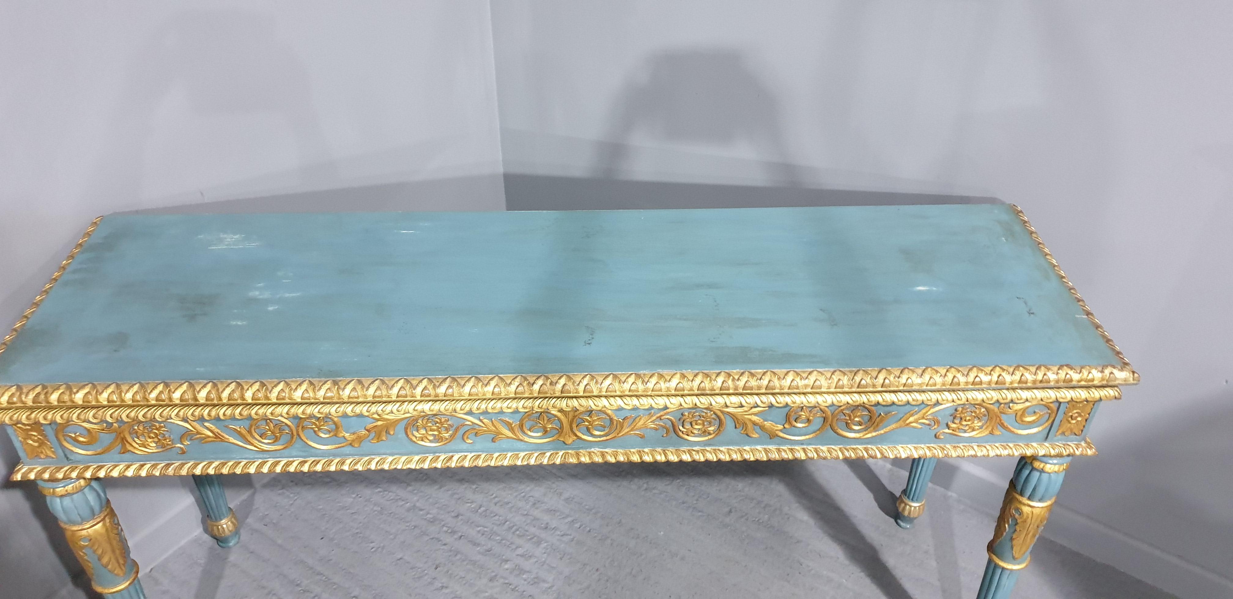 Mahogany Parcel Gilded Console Hall Table For Sale