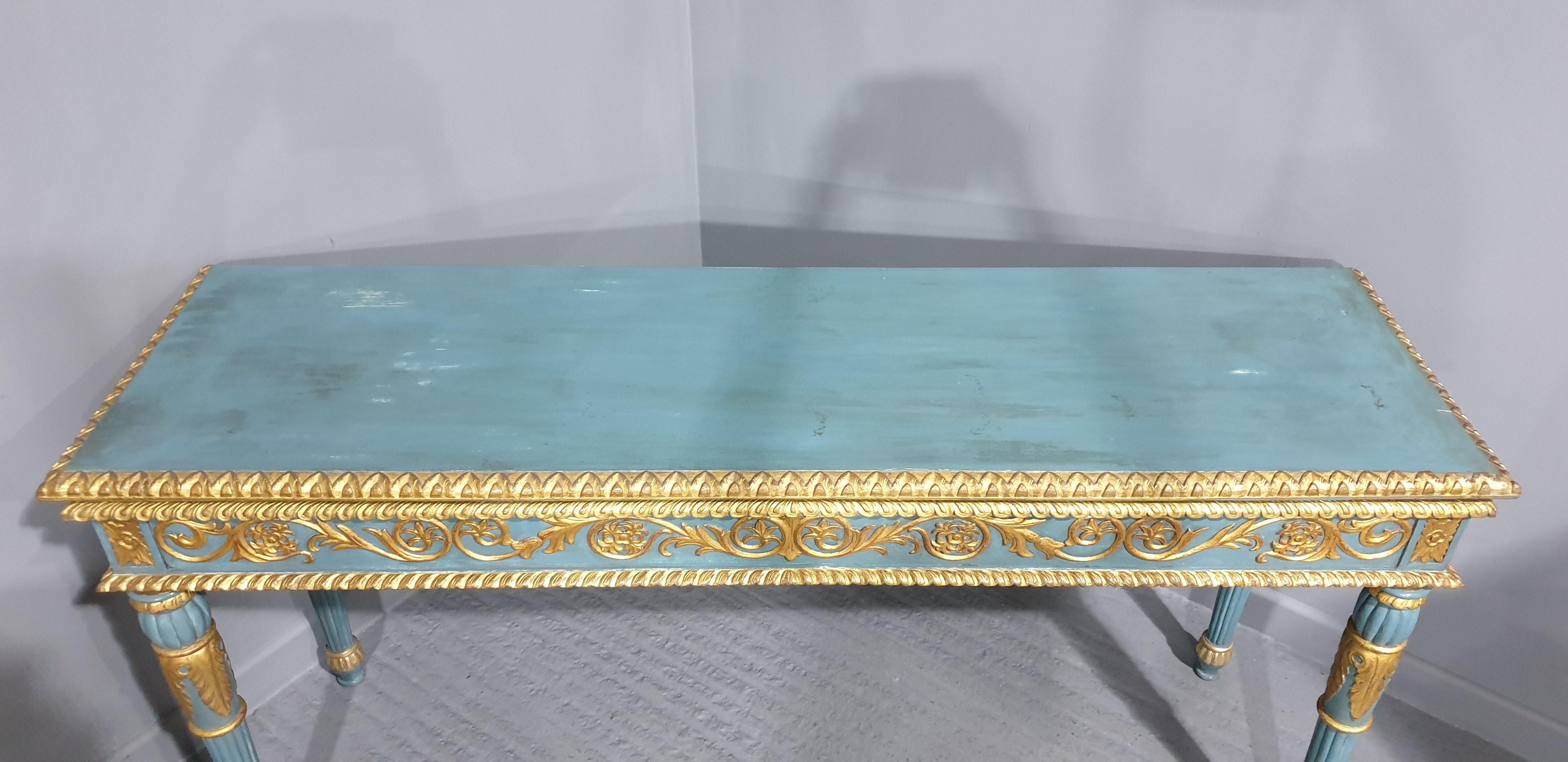 Parcel Gilded Console Hall Table For Sale 1