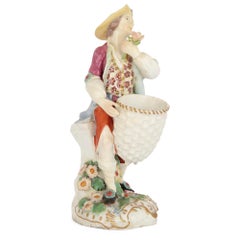Parcel-Gilt 18th Century Chelsea Porcelain Figure