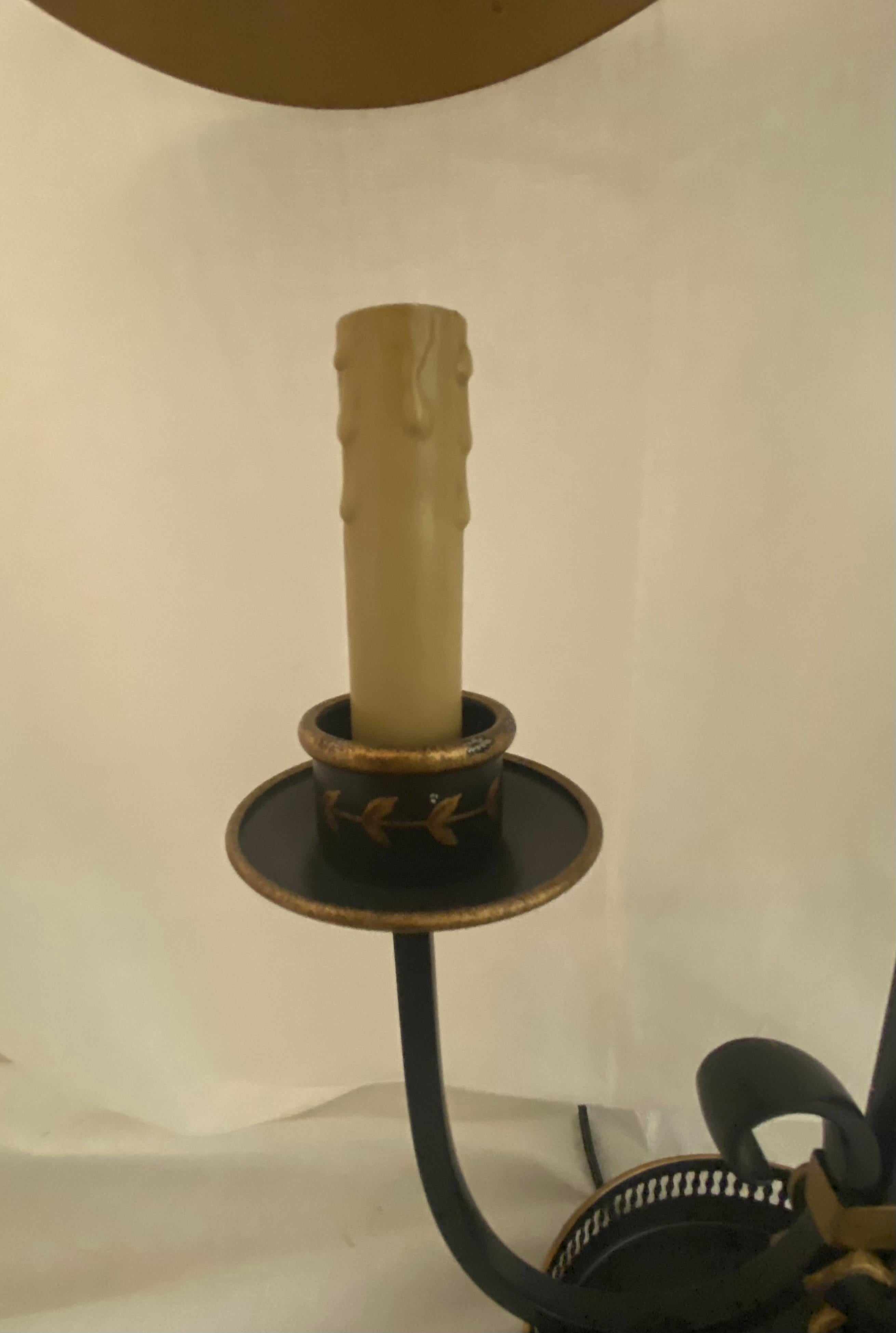 Vergoldete Zwei-Licht-Tischlampe im Bouilotte-Stil, Parcel (Französisch) im Angebot