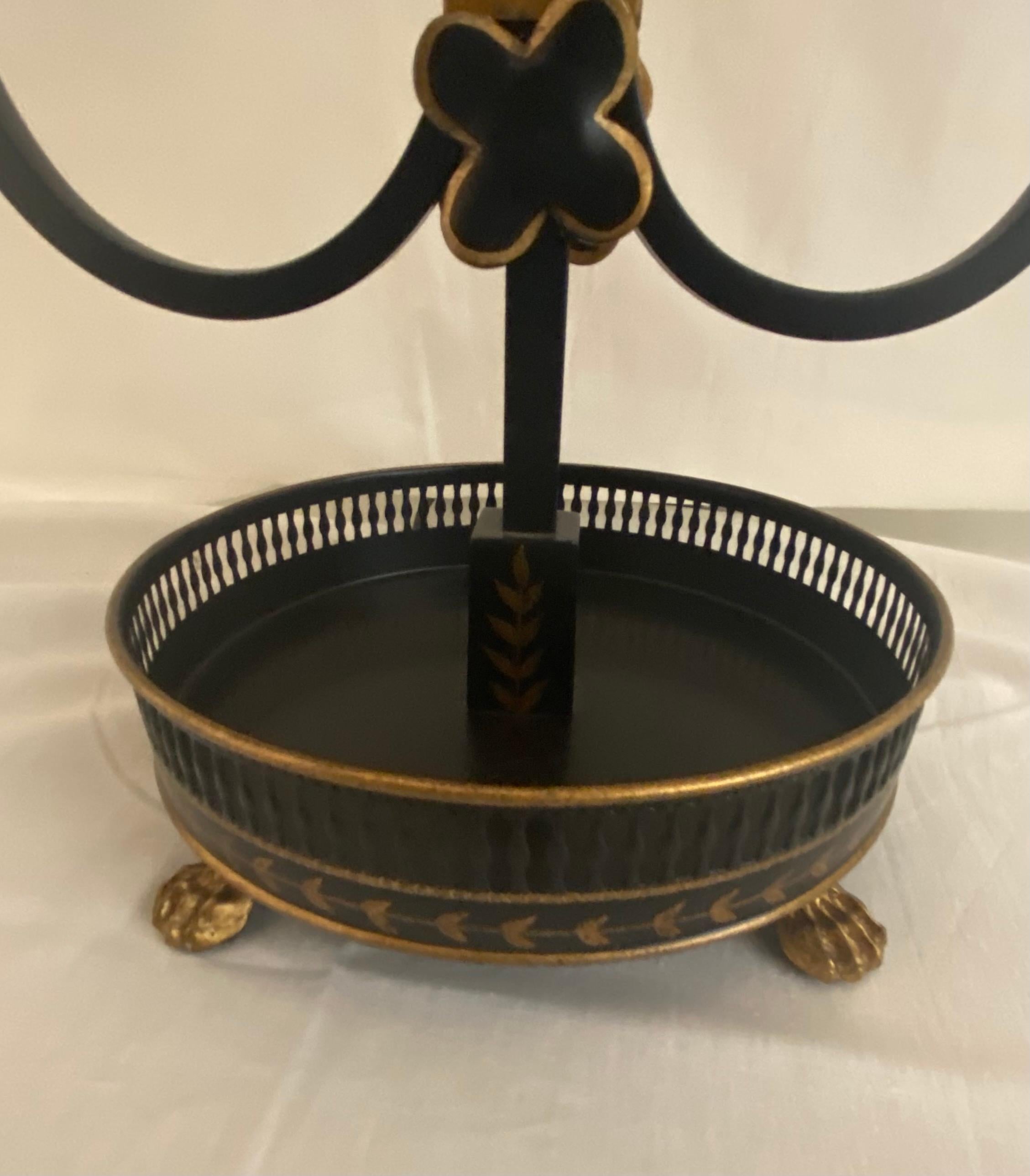 19th Century Parcel Gilt Bouilotte Style Two-Light Table Lamp For Sale