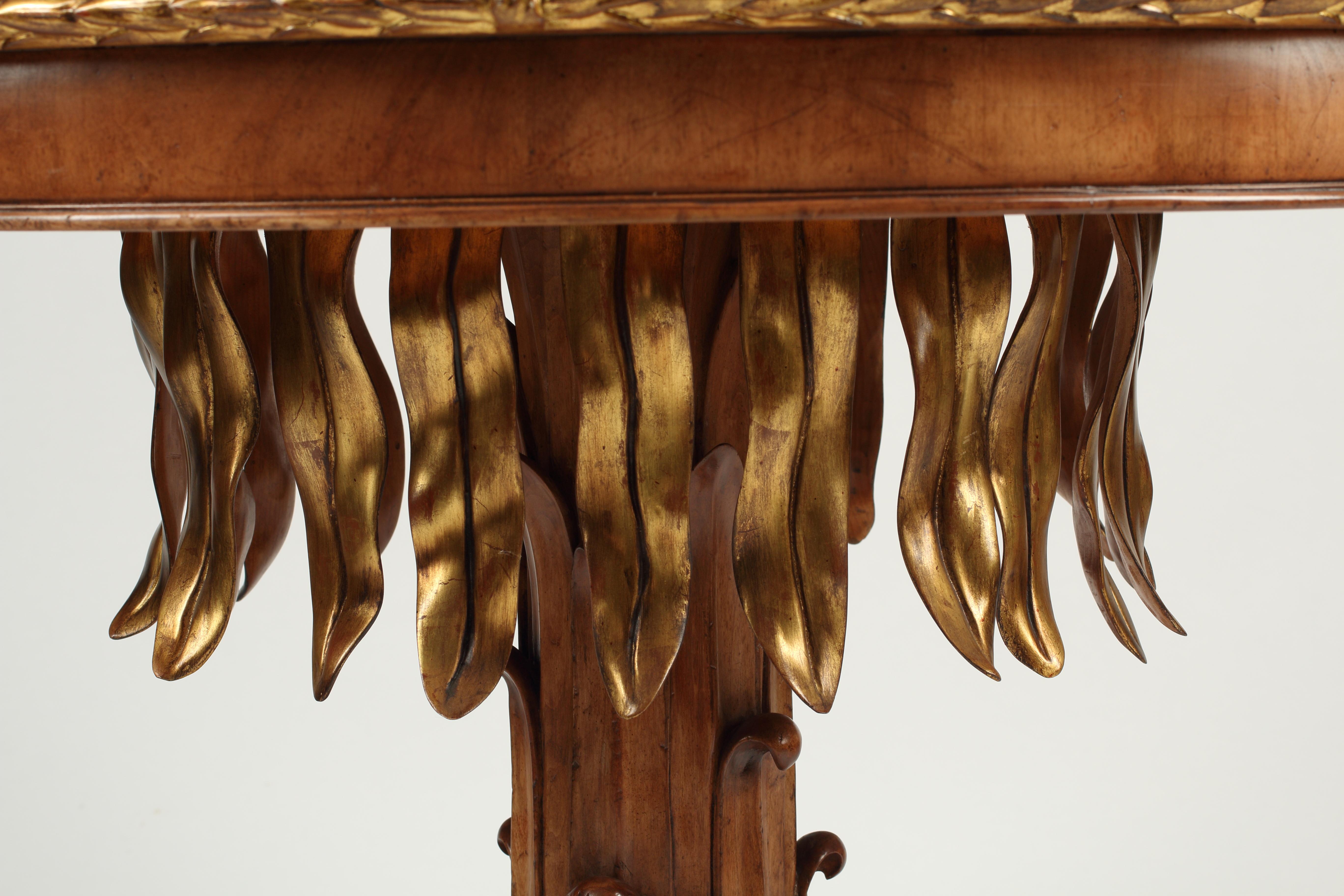 Carved Parcel Gilt Center Table, 19th Century Continental 