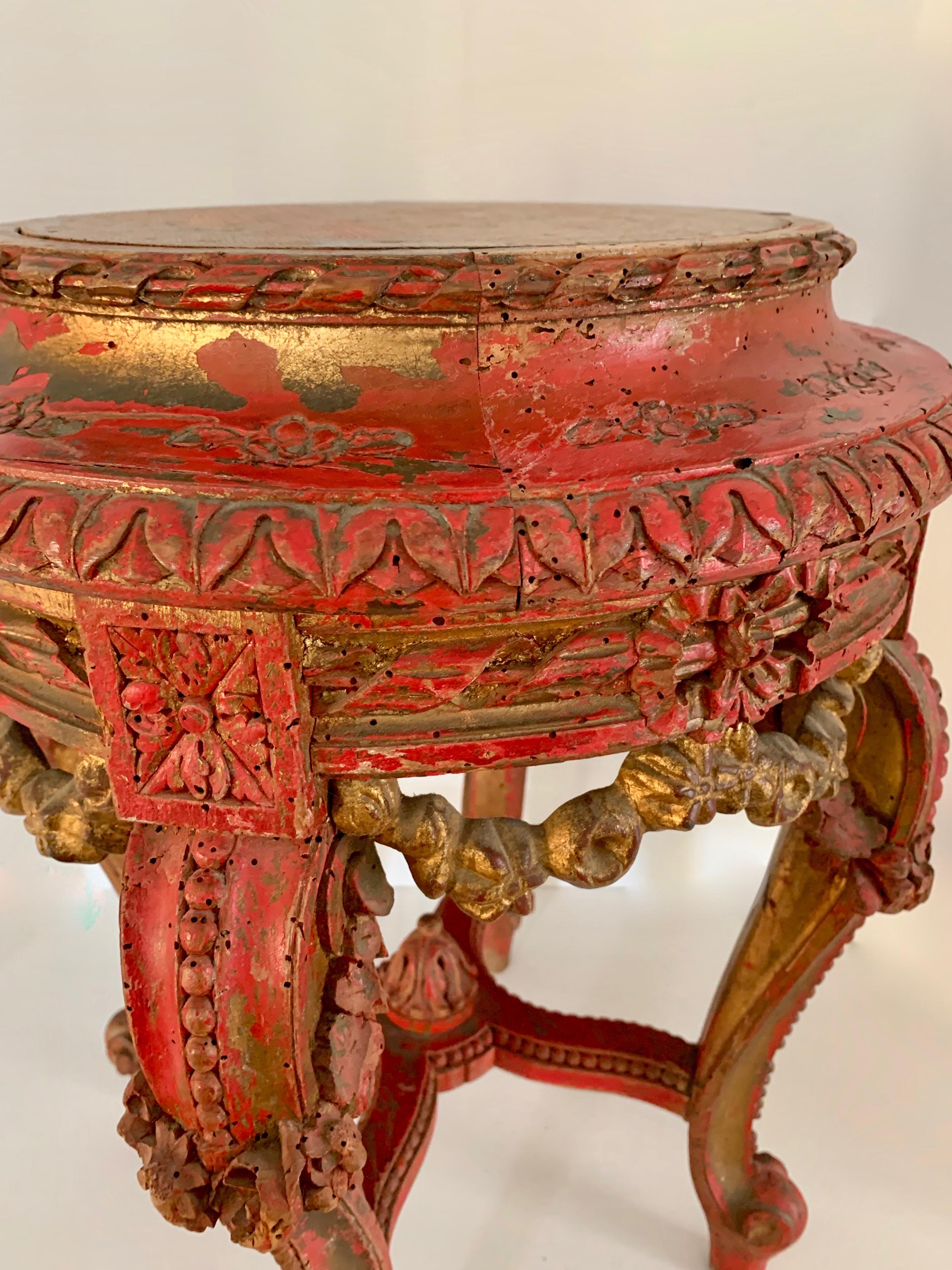 Baroque Parcel Gilt Hand Carved French Martini Table