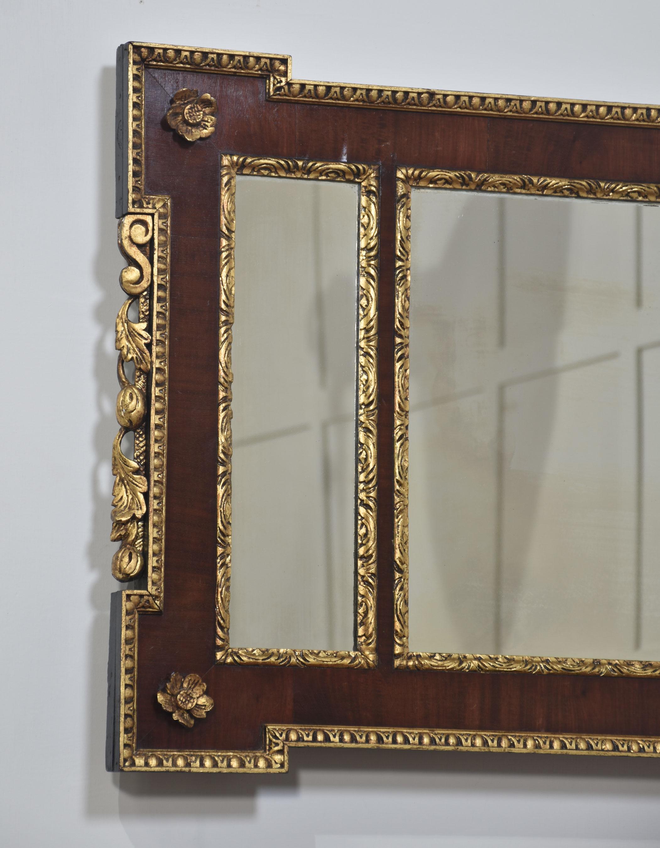Parcel-gilt mahogany overmantle mirror For Sale 4
