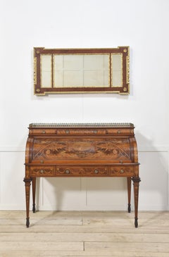 Parcel-gilt mahogany overmantle mirror