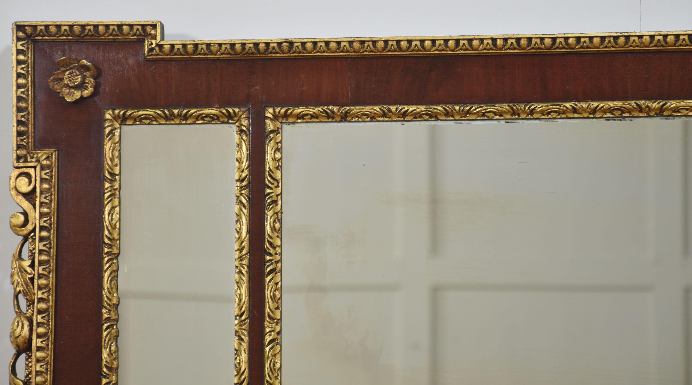 Parcel-gilt mahogany overmantle mirror In Good Condition For Sale In Cheshire, GB
