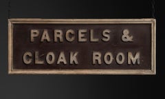 Parcels & Cloak Room Sign, England 1880