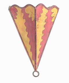 Handcrafted North African Art Wall Sconce in Red and Yellow