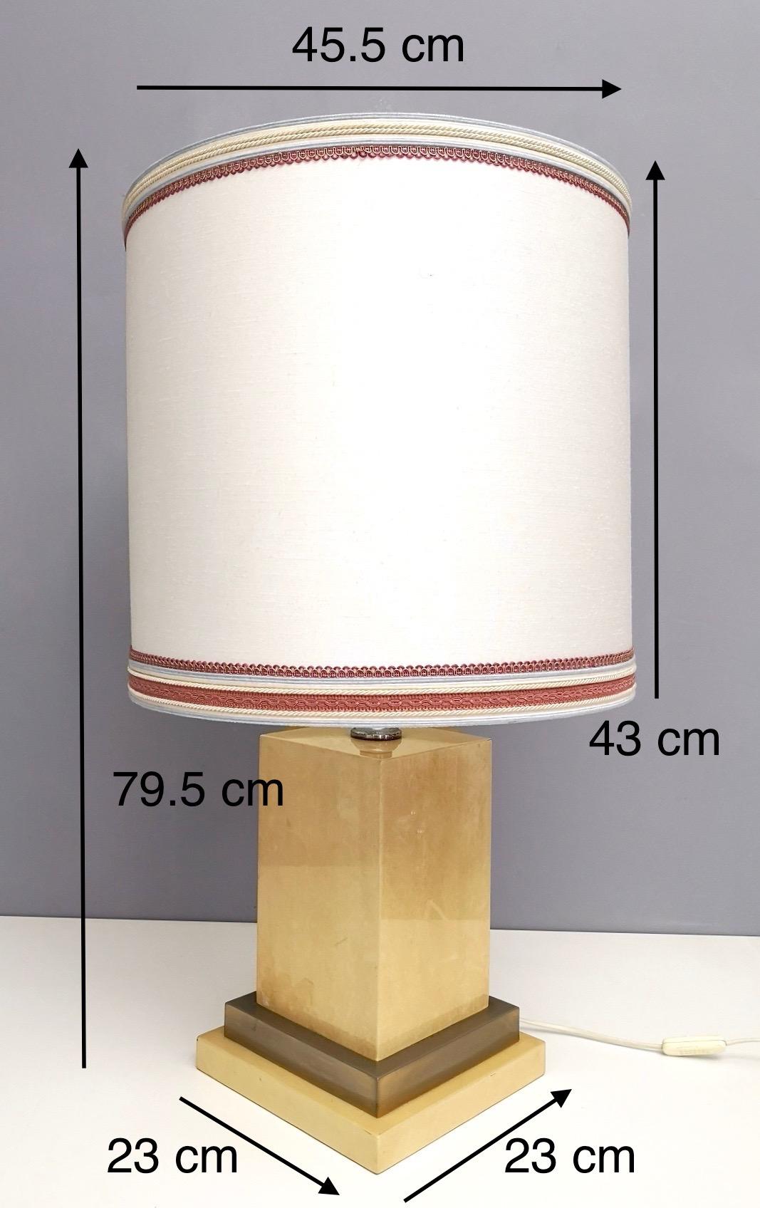 Parchment and Brass Table Lamp by Aldo Tura, Italy 1960s-1970s 6