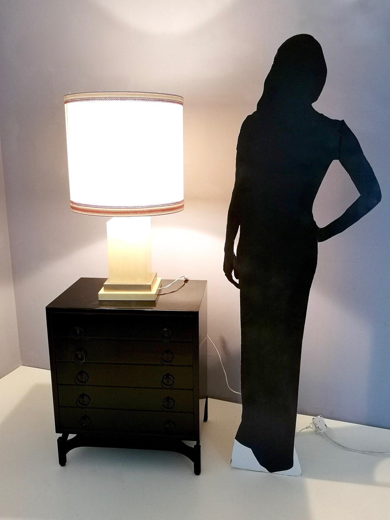 Italian Parchment and Brass Table Lamp by Aldo Tura, Italy 1960s-1970s