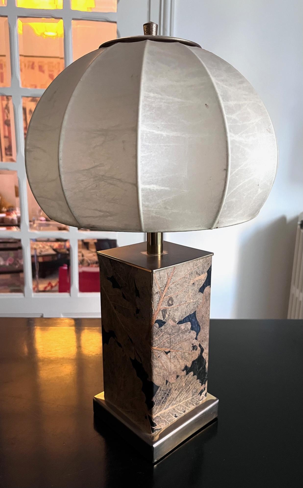 Parchment and Brass Table Lamp from the 1970's For Sale 5
