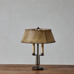 Parchment and Bronze Art Deco Table Lamp