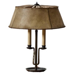 Parchment and Bronze Art Deco Table Lamp