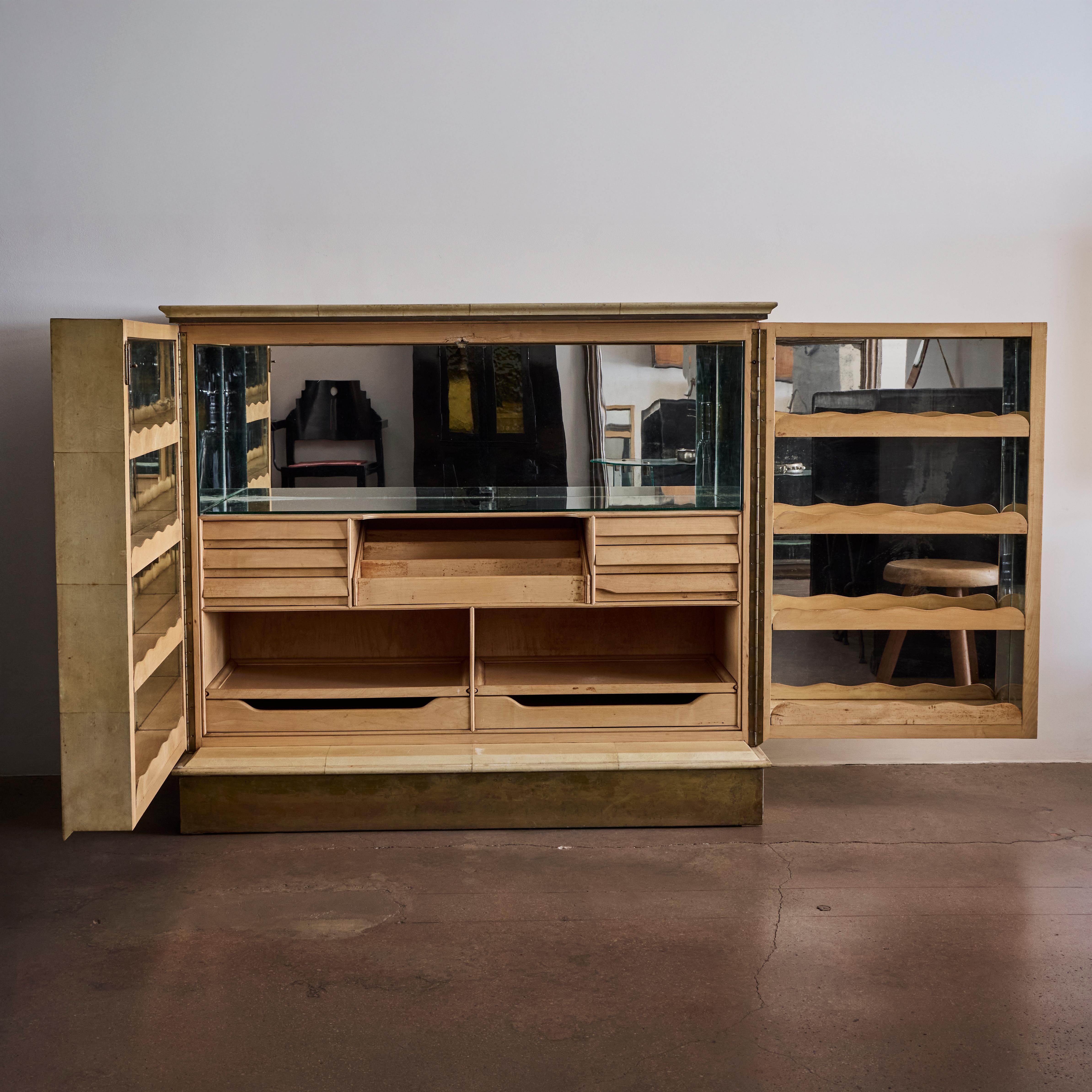 Verre Parchment Bar Cabinet by Paolo Buffa en vente