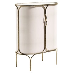 Parchment Bar Cabinet with Bronze-Patina Brass Details by R&Y Augousti