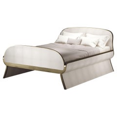 Parchment Bed Frame with Bronze-Patina Brass by Kifu Paris