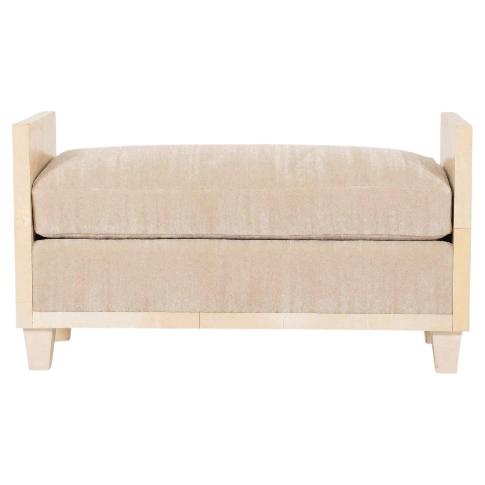 Parchment Bench Attr. Jean-Michel Frank