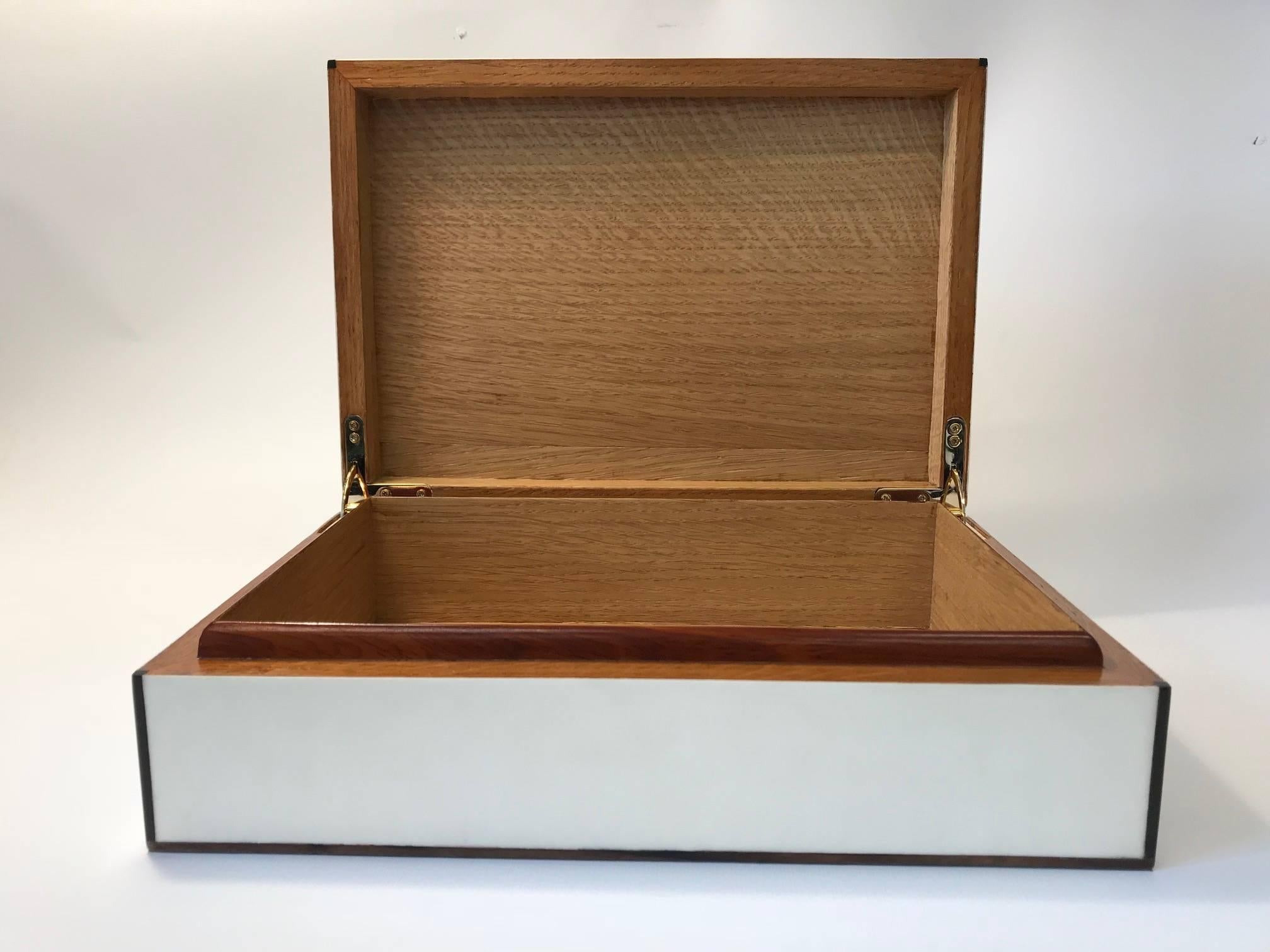 Goat Parchment and Ebony  Box For Sale 3