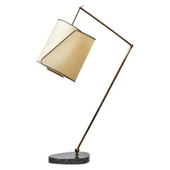 Parchment, Brass and Marble Floor Lamp by Diego Mardegan for Glustin Luminaires