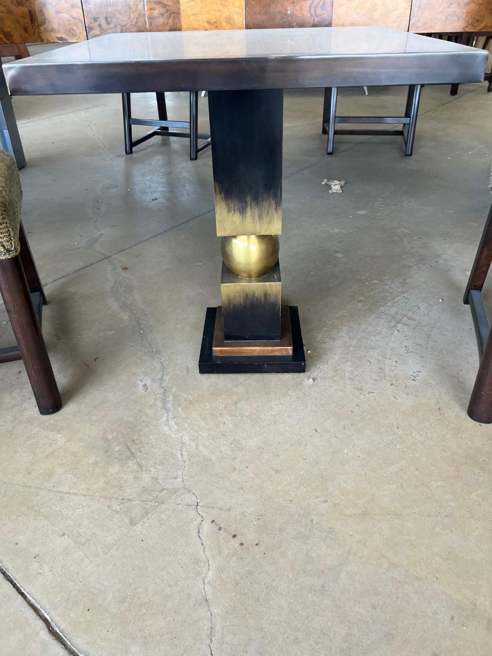 American Parchment, Bronze, Resin Side Table
