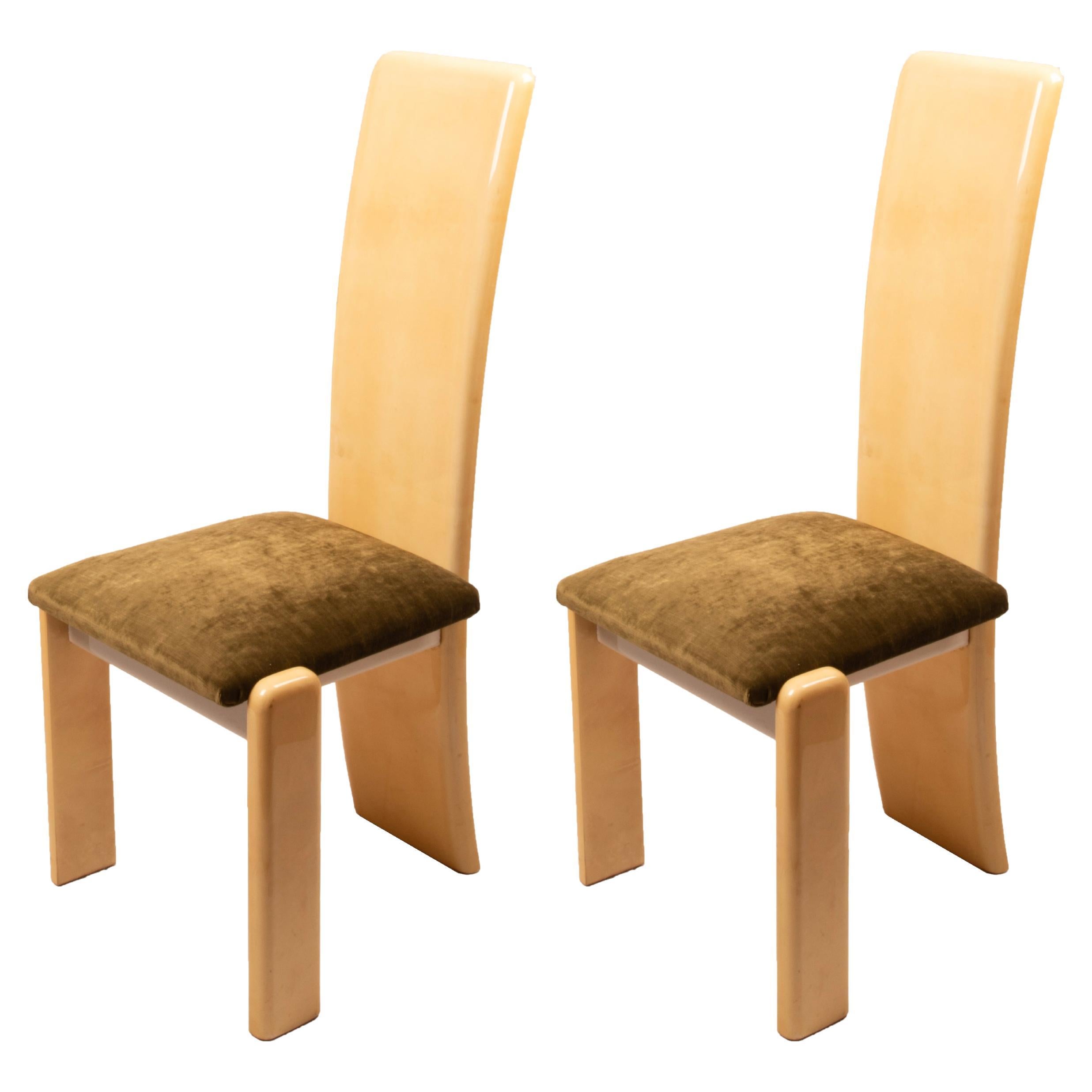Parchment Chairs by Aldo Tura for Tura Milano 1960 Set of 2