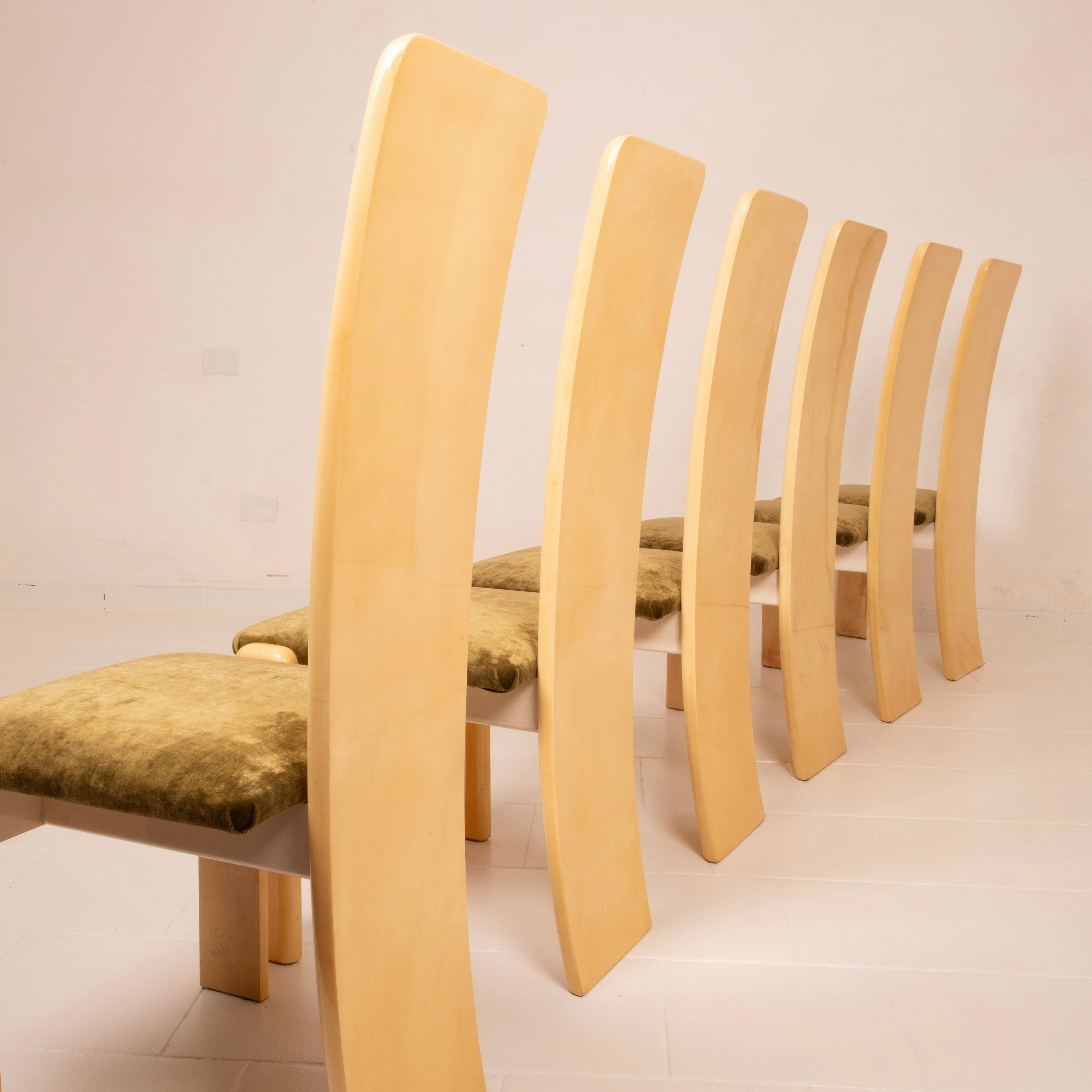 Parchment Chairs by Aldo Tura for Tura Milano 1960 Set of 4 in vendita 4