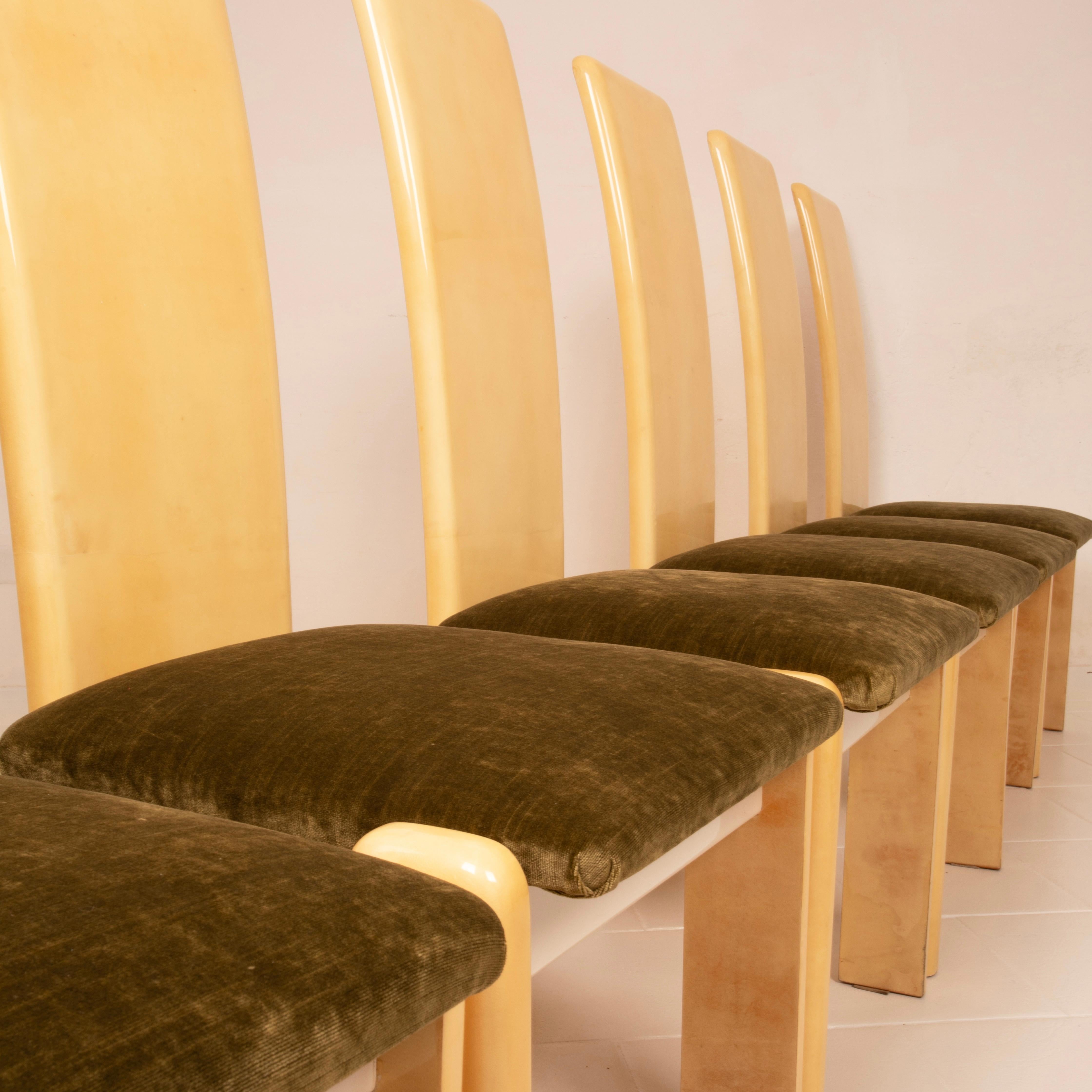 Parchment Chairs by Aldo Tura for Tura Milano 1960 Set of 4 in vendita 6