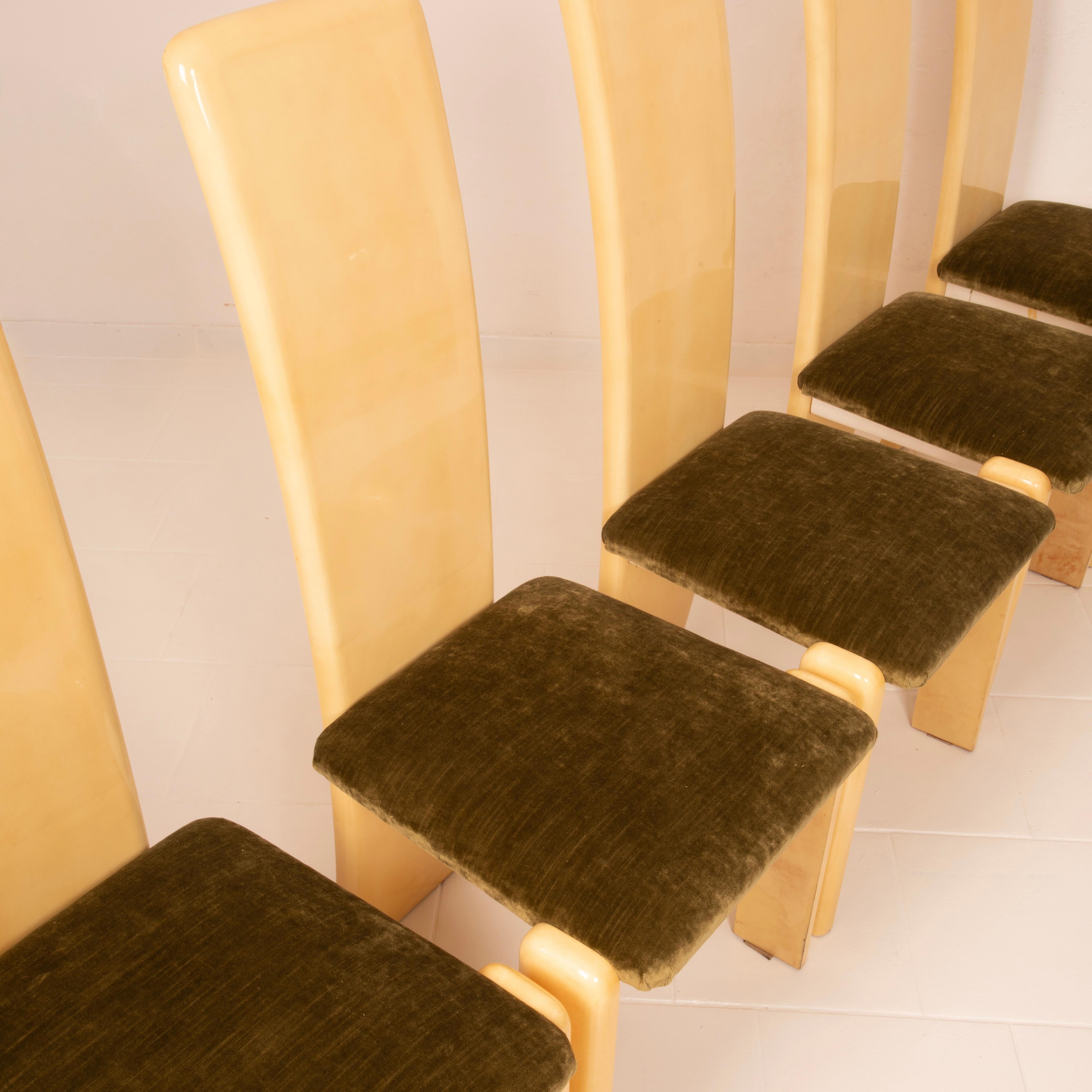 Parchment Chairs by Aldo Tura for Tura Milano 1960 Set of 4 in vendita 7