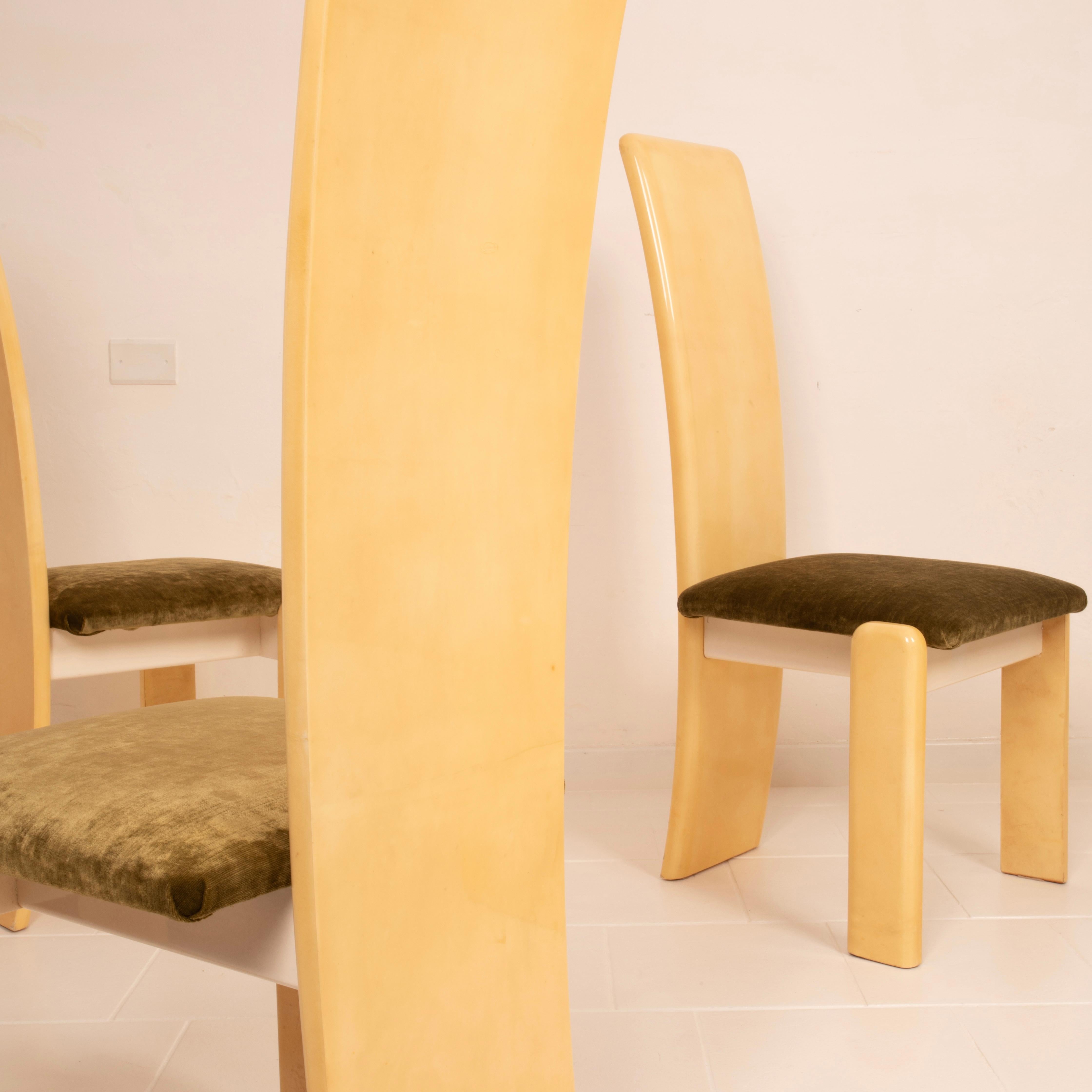 Parchment Chairs by Aldo Tura for Tura Milano 1960 Set of 4 in vendita 9