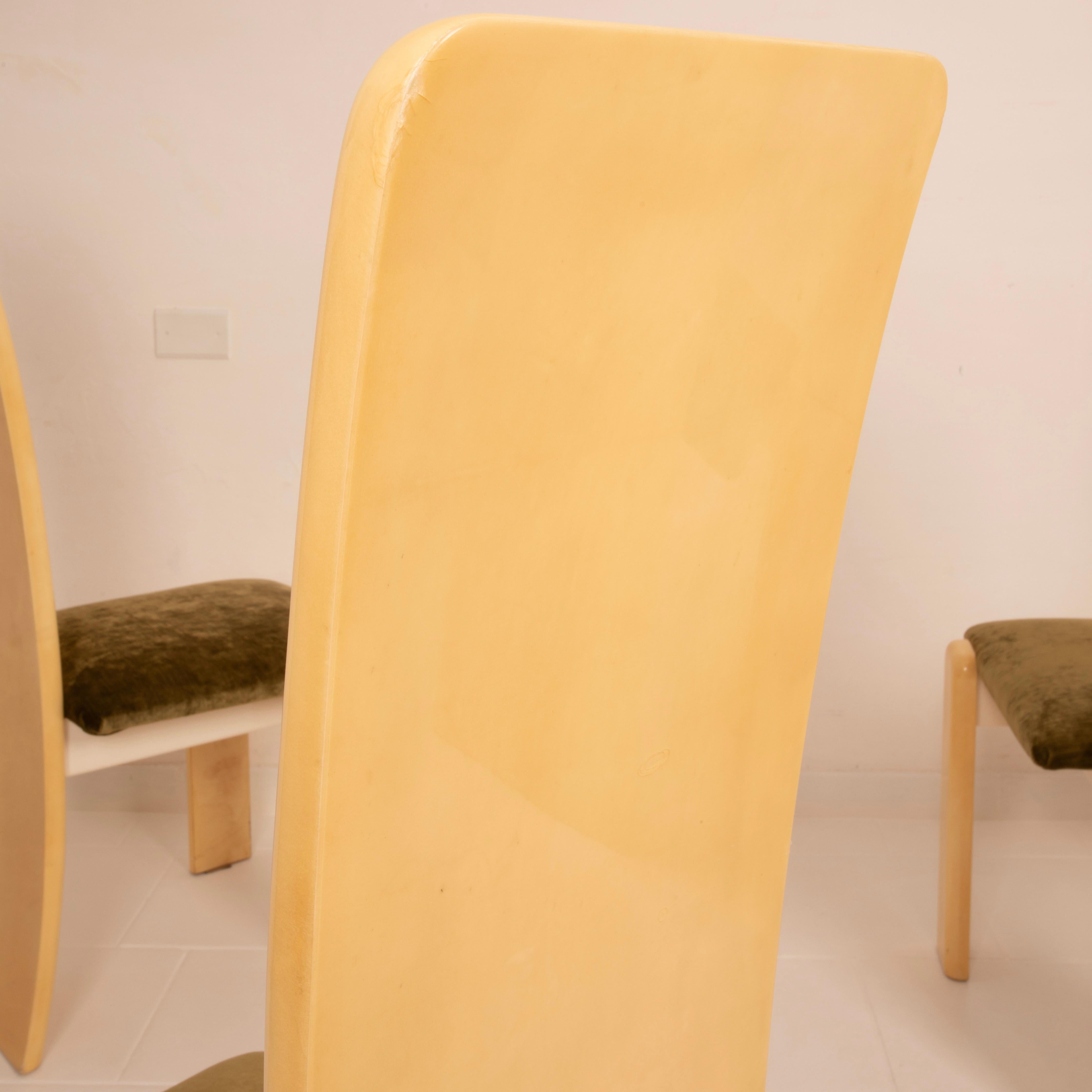Parchment Chairs by Aldo Tura for Tura Milano 1960 Set of 4 in vendita 12