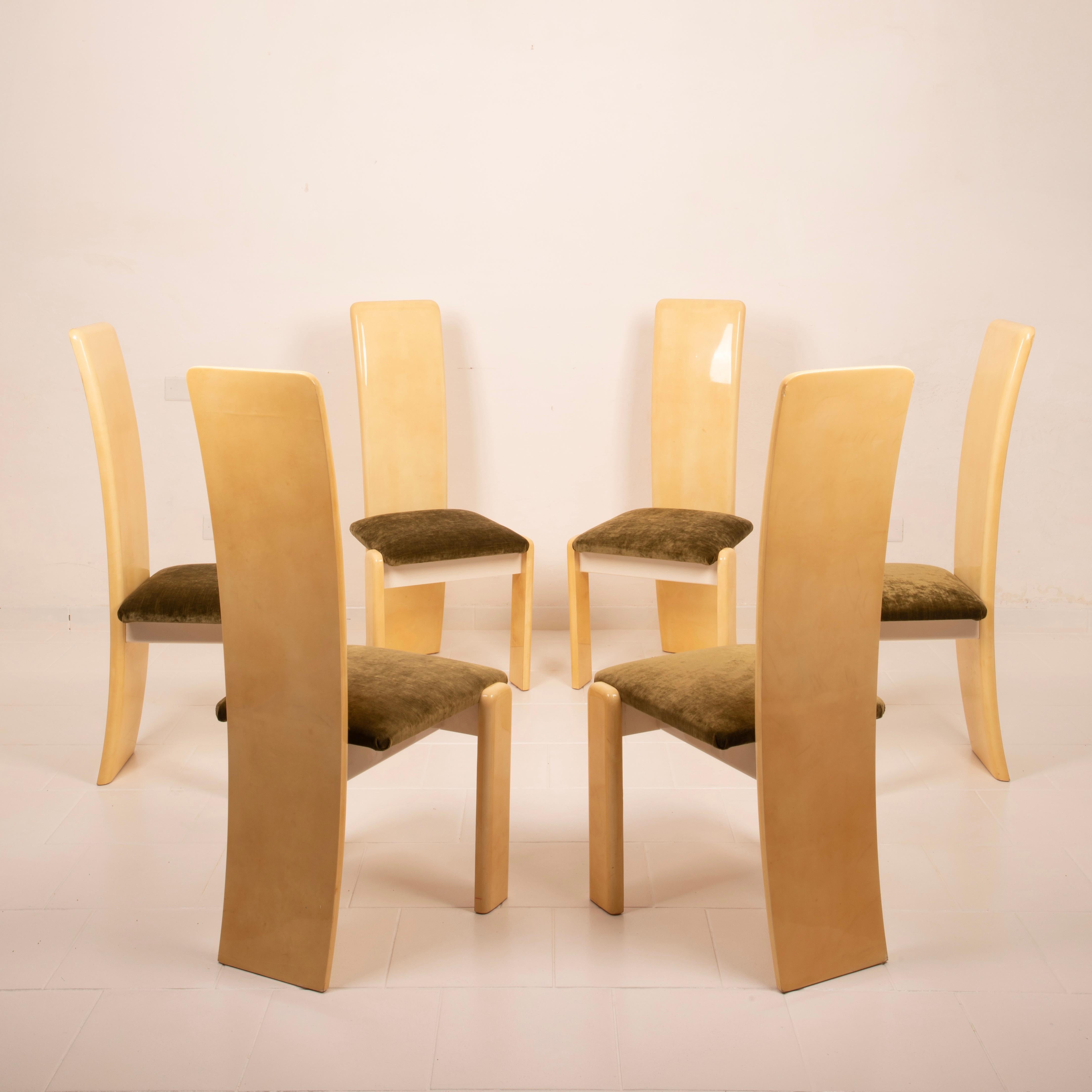 Mid-20th Century Parchment Chairs by Aldo Tura for Tura Milano 1960 Set of 4 in vendita