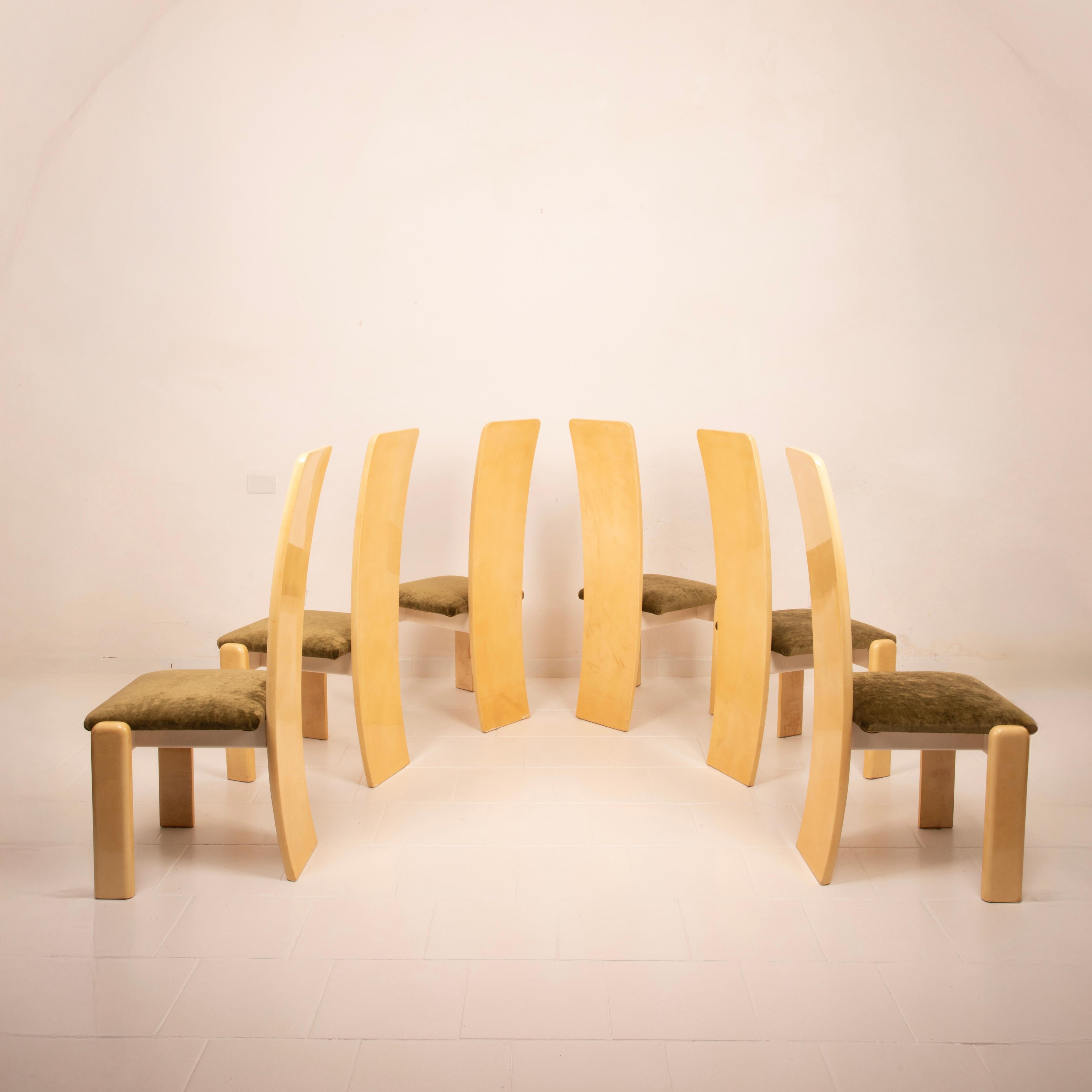 Parchment Chairs by Aldo Tura for Tura Milano 1960 Set of 4 in vendita 1