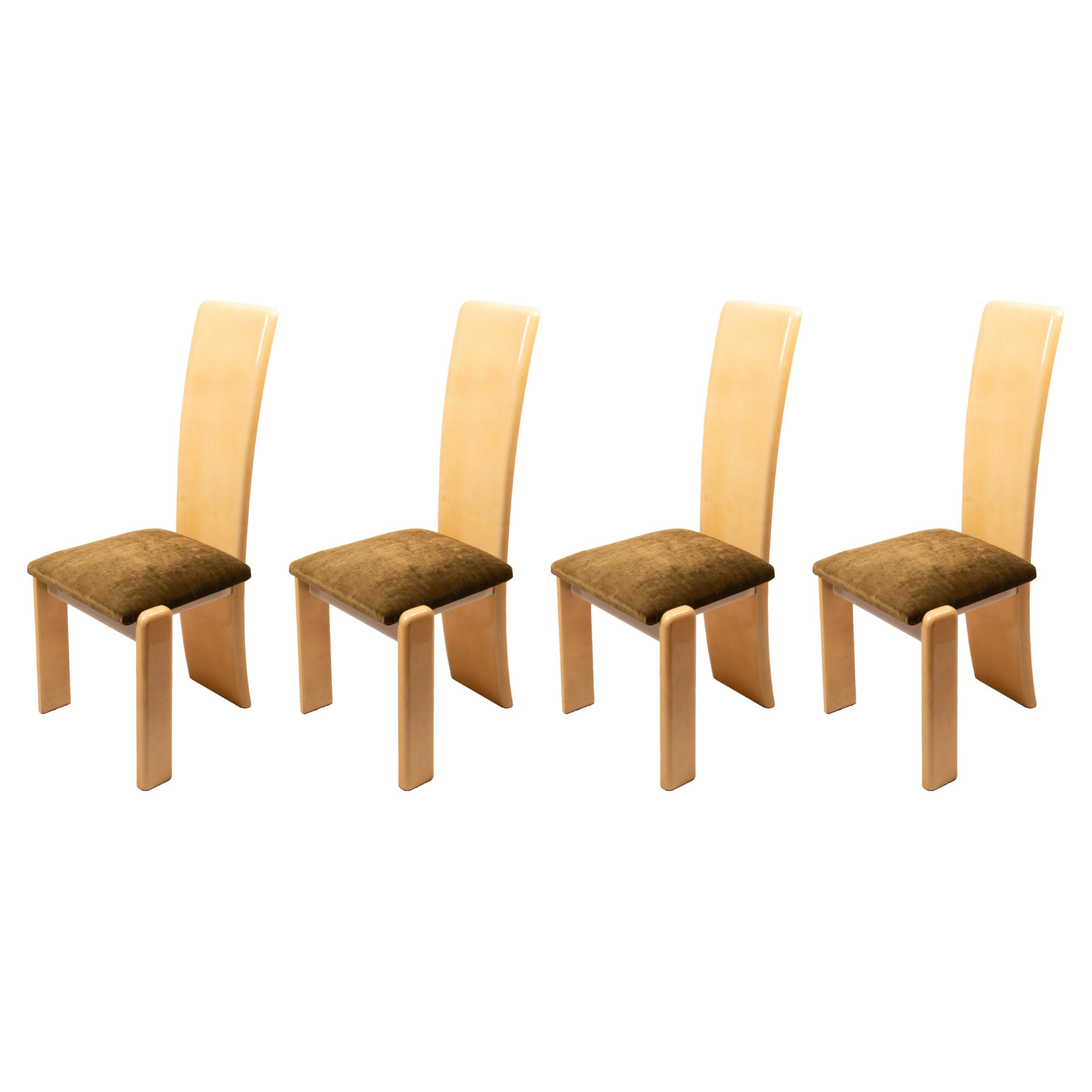 Parchment Chairs by Aldo Tura for Tura Milano 1960 Set of 4 in vendita