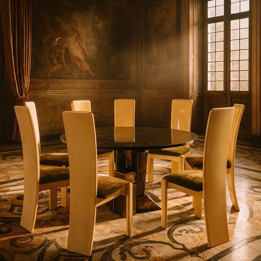 Pergamentstühle von Aldo Tura für Tura Milano 1960 6er Set (Moderne der Mitte des Jahrhunderts) im Angebot