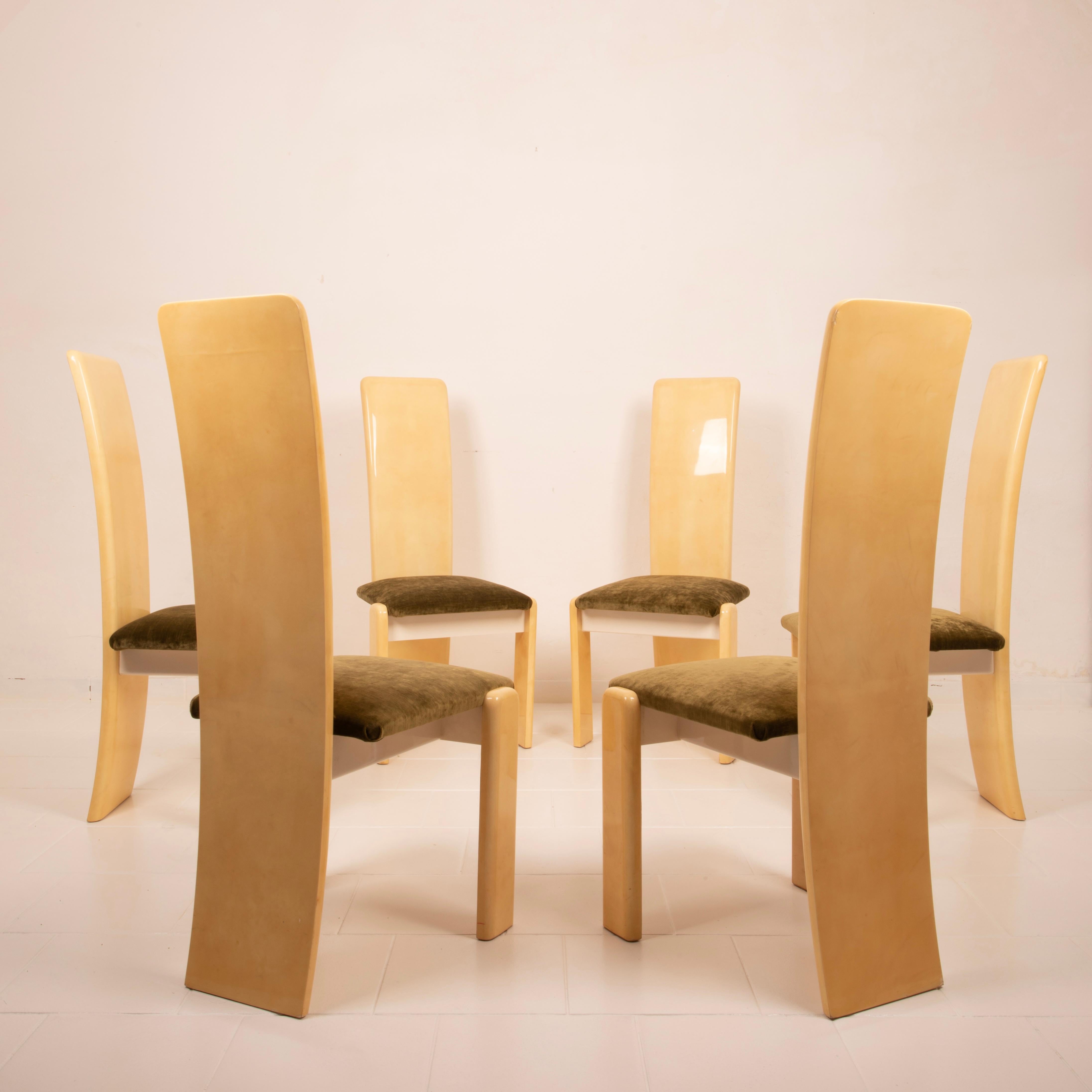Pergamentstühle von Aldo Tura für Tura Milano 1960 6er Set (Mid-20th Century) im Angebot