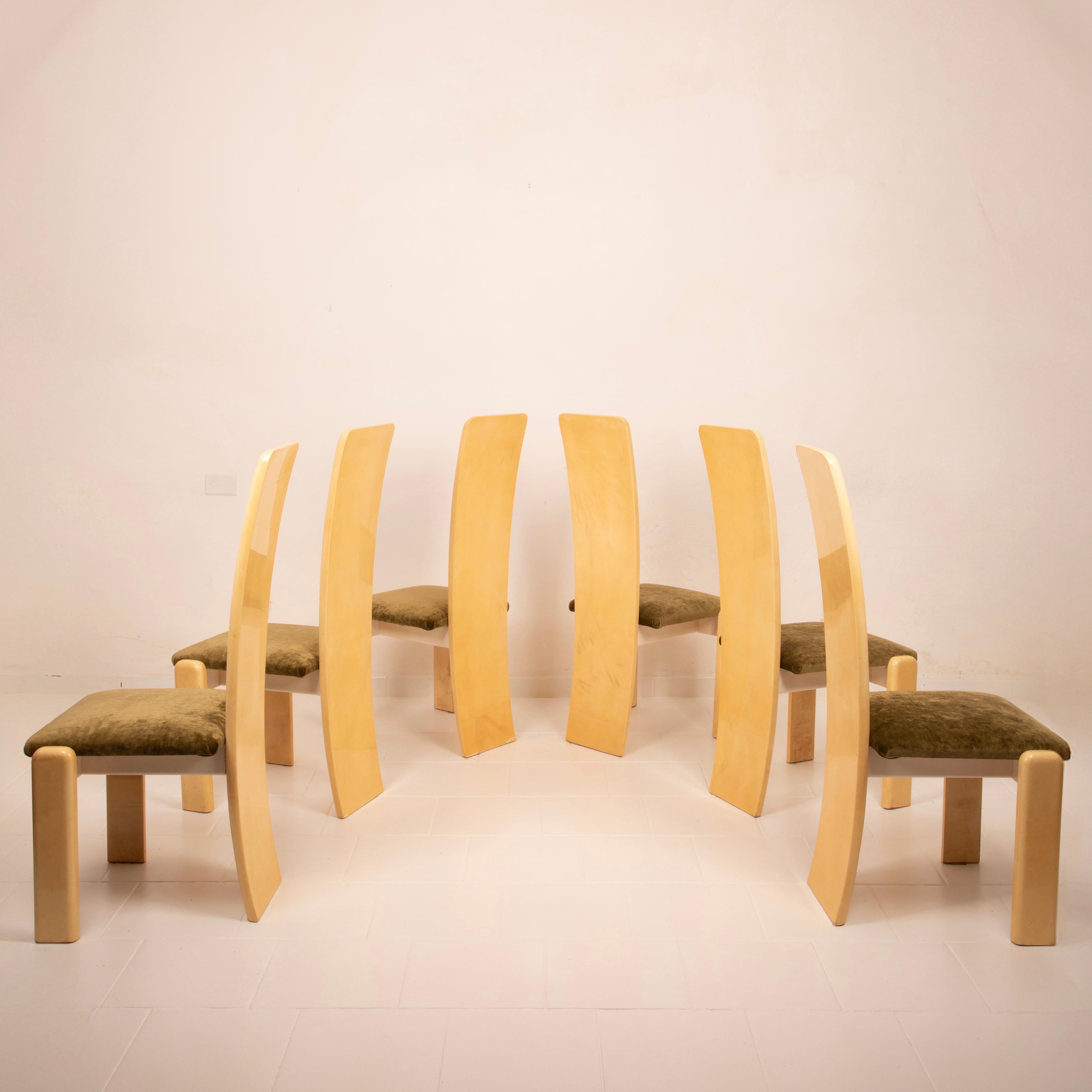 Pergamentstühle von Aldo Tura für Tura Milano 1960 6er Set im Angebot 1