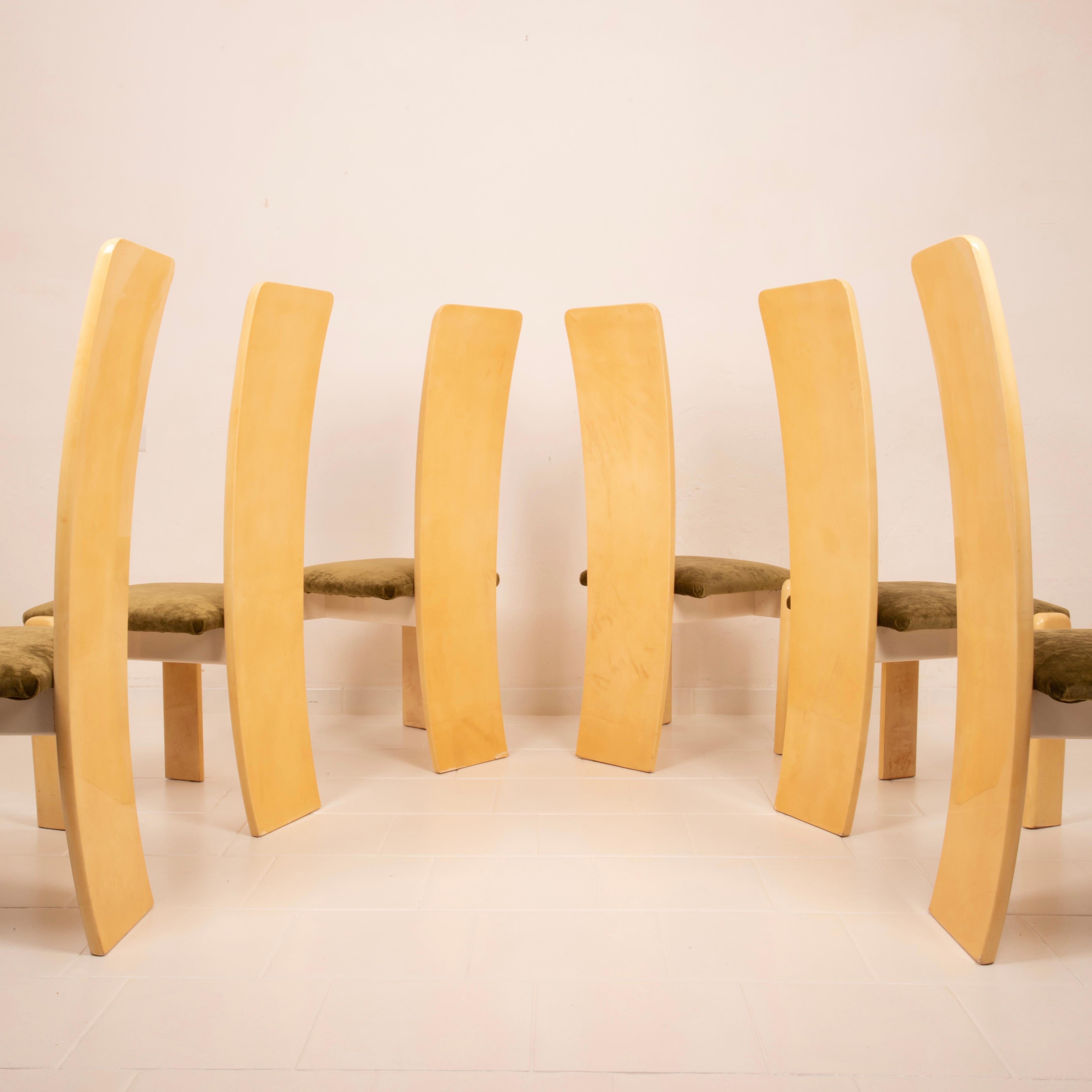 Pergamentstühle von Aldo Tura für Tura Milano 1960 6er Set im Angebot 2