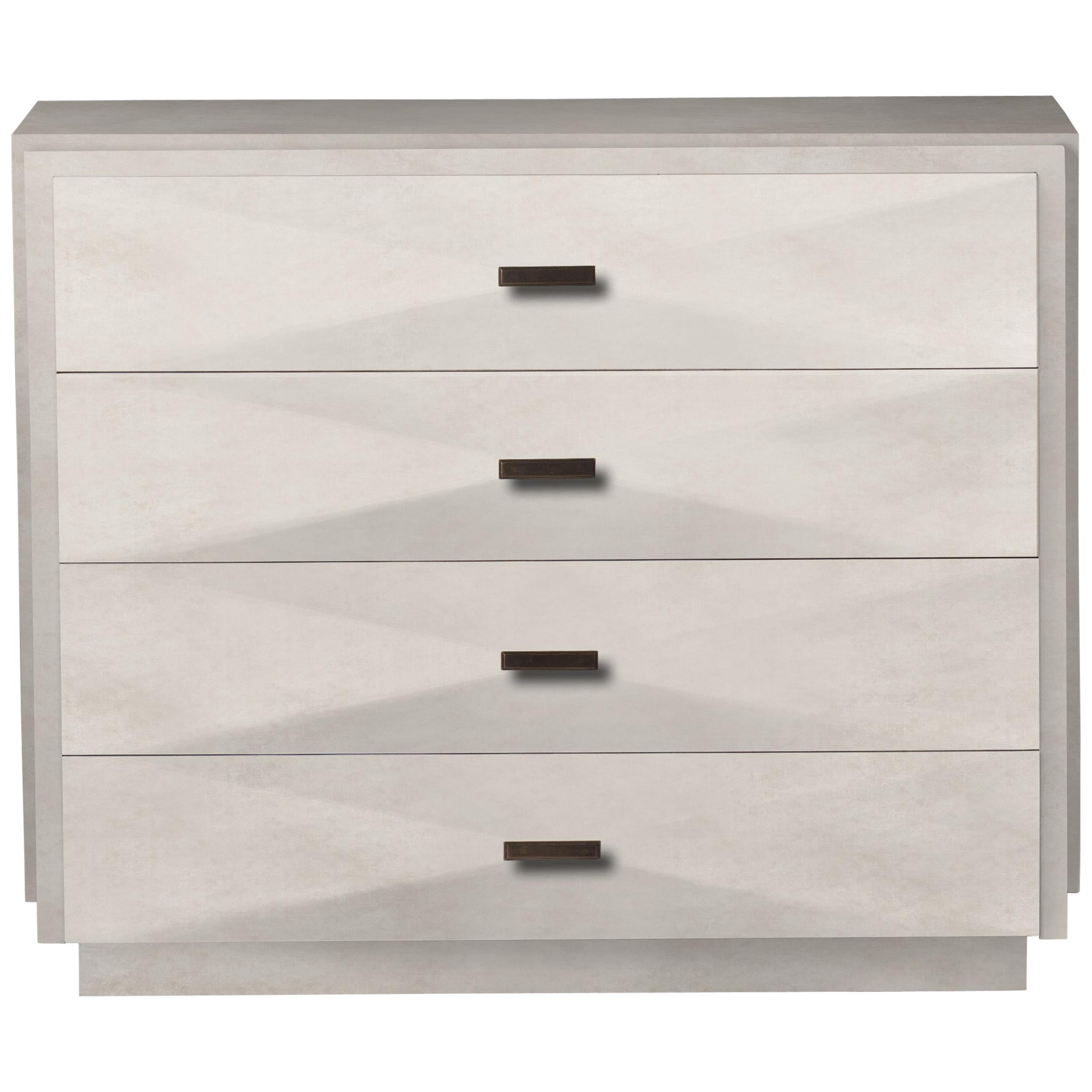 Parchment Chest of Drawers with Beveled Drawers by R&Y Augousti