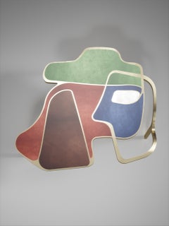 Parchment Cocteau Coffee Table with Brass Accents by R & Y Augousti