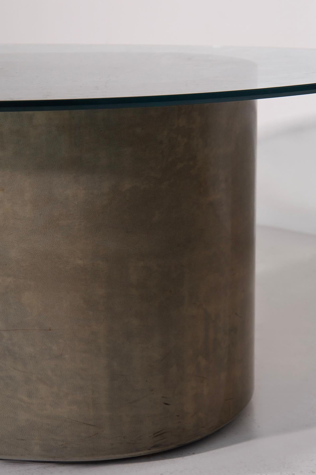 Italian Parchment coffee table pedestal by Aldo Tura For Sale