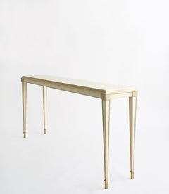 Parchment Console by Billy Cotton in Bleached Oak, Parchment and Brass