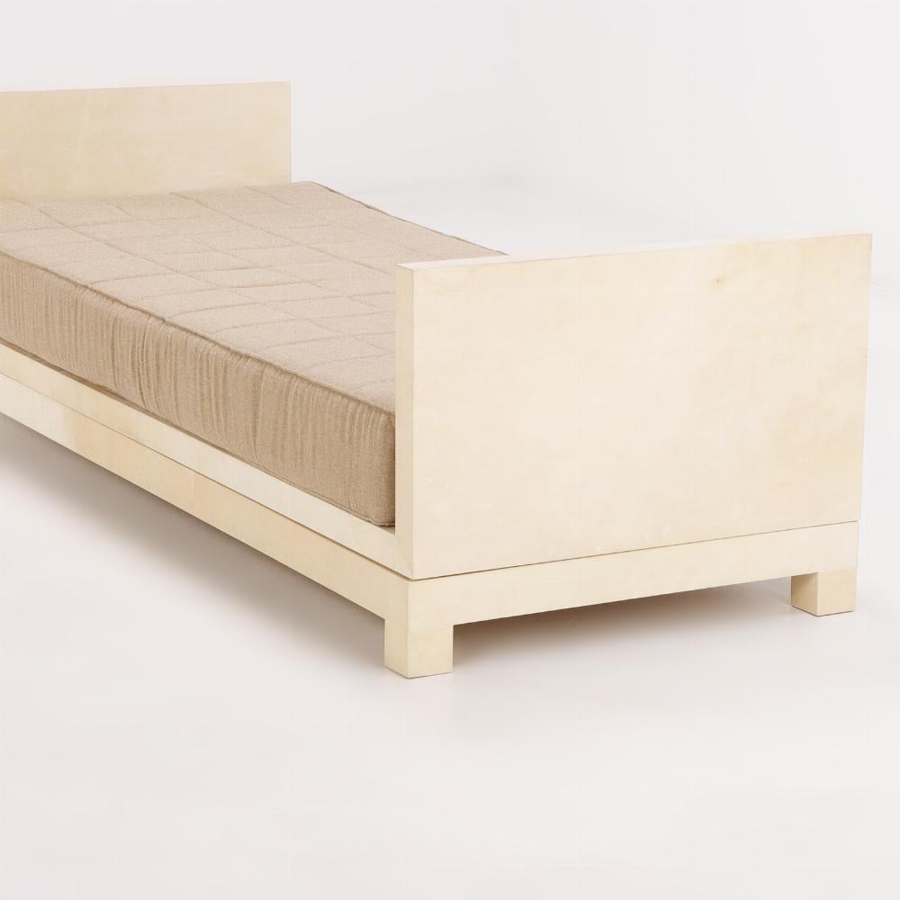 Argentine Parchment covered daybed in the manner of Jean-Michel Frank.