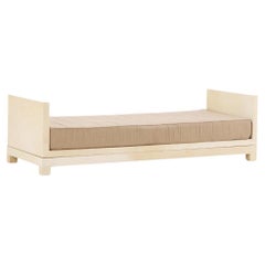 Parchment covered daybed in the manner of Jean-Michel Frank.