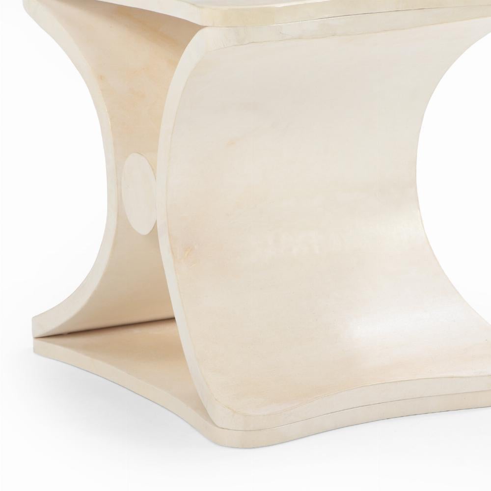 The well known Diablo Pergamino circular table design was created by Jean-Michel Frank about 1930-40. This early 21st century example is from a hotel in Buenos Aires.