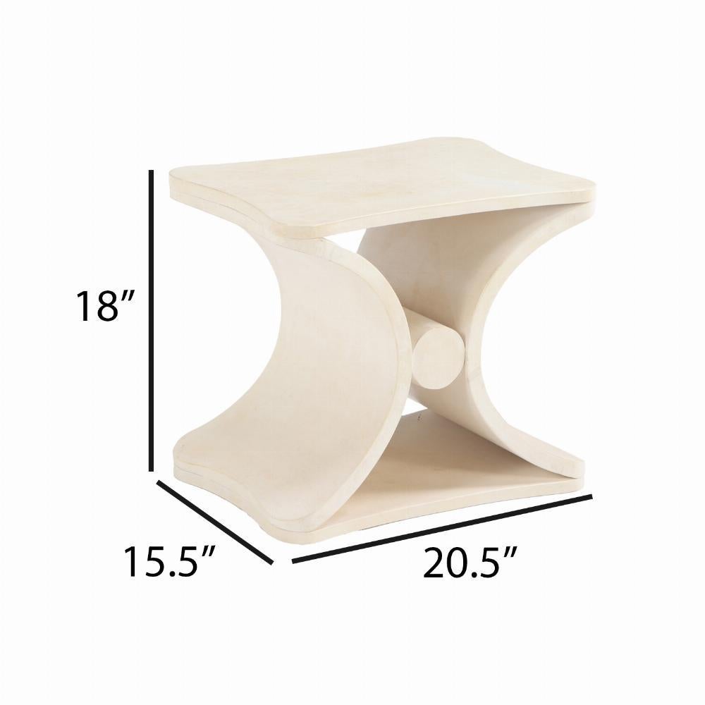 Argentine Parchment covered stool or end table in the manner of Jean-Michel Frank.