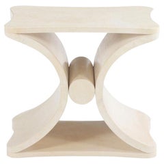 Parchment covered stool or end table in the manner of Jean-Michel Frank.