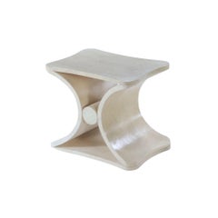 Parchment covered stool or end table, manner of Jean-Michel Frank. Contemporary